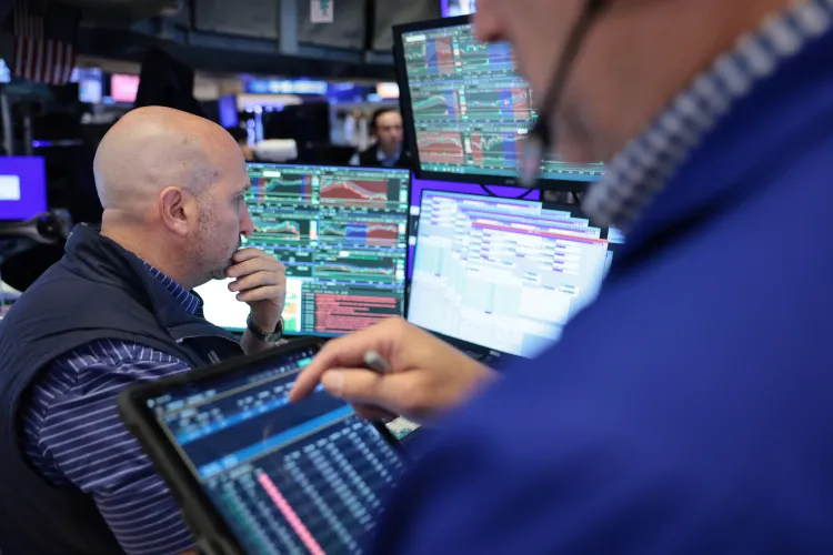 A man looking at stocks